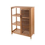 [marka] Bambu 4 Katlı Kapaklı Düzenleyici Dolap Raf 87x66x33 Cm