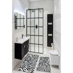Marka Halı Siyah Beyaz Zebra Desenli Yıkanabilir Kaymaz Taban 2li Banyo Halısı Paspas Klozet Takımı