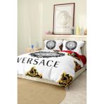 Marka Nevresim Takımı Çift Kişilik Pamuklu Saten Kumaş 6 Parça 3D Dijital Baskı Duvet Cover Set Model NO:114 - Renkli - 200 x 220 cm