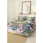 Marka Nevresim Takımı Çift Kişilik Pamuklu Saten Kumaş 6 Parça 3D Dijital Baskı Duvet Cover Set Model NO:116 - Renkli - 200 x 220 cm