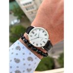 Marka Retro Siyah , 24 Ay Garantili, Su Geçirmez, Deri Kordon Erkek Kol Saati+Bileklik