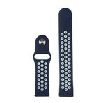 Markacase Apple Watch Series 1 2 3 42 mm Siyah Lacivert L Uyumlu Delikli Silikon Kordon