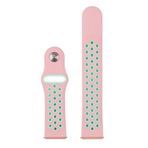 Markacase Apple Watch Series 1 2 3 42 mm Uyumlu Delikli Silikon Kordon Mor Yeşil (L)