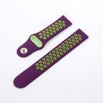 Markacase Apple Watch Series 1 2 3 42 mm Uyumlu Siyah Mor L Delikli Silikon Kordon
