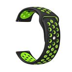 Markacase B08MBZ33GX Fossil Q Gazer Delikli Spor Siyah Yeşil Silikon Saat Kordon