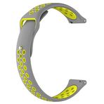 Markacase Fossil Q Gazer Delikli Spor Silikon Gri Sarı Saat Kordon