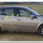 Markadan Renault Megane 2 Sedan 2004-2010 4 Parça Paslanmaz Çelik Cam Çıtası