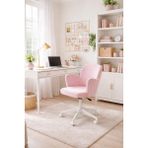 Markaelz Kelebek Beyaz Ayaklı Çalışma/ofis Sandalyesi - Pembe