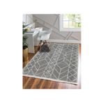 MarkaEv 008 Koyu Gri Çizgili İskandinav Kilim
