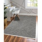MarkaEv Siyah Çizgili Modern 80x300 cm Kilim