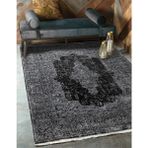 MarkaEv Siyah Gül Klasik 80x300 cm Kilim