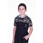 Markahit Kamuflaj Desenli Kapşonlu Haki Erkek Çocuk T-shirt 00288