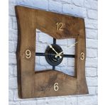 Markakanvas Doğal Masif Ahşap Kare Duvar Saati 50x50cm MKS4R3AA
