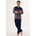Markalinda 3122 Gri Büyük Beden %100 Pamuk Erkek Pijama Takımı