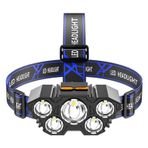 Markalonya 15w Ultra Güçlü Led Şarjlı 5 Led 5x Cree Led Kafa Feneri Avcı Feneri Balıkçı Kamp Feneri