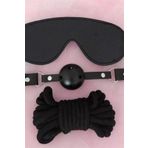 Markano Gözlük Ağız Topu İp Üçlü Deri Harness Set