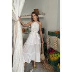 Markano Halter Yakalı Kuşaklı Elbise