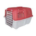 Markapet 28 x 44 x 32 cm Kırmızı Gri Sert Plastik Kedi Köpek Taşıma Çantası