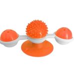 Markapet 8 cm-18 cm Turuncu Vantuzlu Fırıldak Toplu Dönen Kedi Oyuncağı