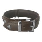 Markapet Deri Doğal Taşlı Köpek Boyun Tasması 49-55 cm Large Kahverengi