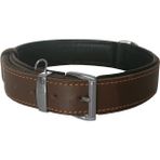 Markapet Lüks Deri Köpek Boyun Tasması 2,5X30-38 cm Siyah Kahve Medium