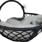 Markapet Vantuzlu Oval Kedi Hamağı Kedi Yatağı 17*46 Cm Siyah