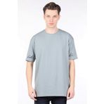 Markapia Erkek Gri Düz Bisiklet Yaka Oversize T-shirt