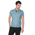 Markapia Erkek Mavi Desenli Polo Yaka T-shirt