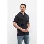 MARKAPIA Erkek Polo Yaka Marin Desenli %100 Pamuk Tişört