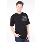 Markapia Erkek Siyah Bisiklet Yaka T-Shirt