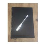 markarizma Siyah Yapraklı Defter Spiralli 14x20 120 Gr. 40 Sayfa Ve Beyaz Kaliteli Jel Kalem
