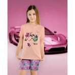 Markası 510 Kiz Çocuk Baskılı Pijama Takımı - 9 - 10 Yaş - Pudra
