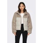 Markasız Only 15292945 Ustu Puflu Fermuarlı Mont - Krem - XL
