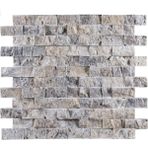 Markataş 2,5X5Cm Silver Traverten Doğal Taş Patlatma Mozaik