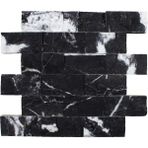 Markataş 5X10Cm Siyah Mermer Doğal Taş Patlatma Taş Duvar Kaplaması
