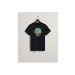 MarkaTurko Gumball Baskılı Siyah Pamuklu Penye Özel Tasarım T-shirt 2904
