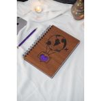 Markcat Balon Desenli Ahşap Kapaklı Defter - Ajanda - A5 Spiralli Çizgisiz Defter (Ahşap Rengi Ceviz)