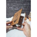 Markcat Galata Kulesi Ahşap Kapaklı Defter - Ajanda - A5 Notebook Çizgisiz Anı Defteri (Ahşap Rengi Ceviz)
