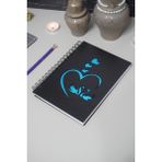 Markcat Kuğu Aşk Tasarım Siyah Ahşap Kapaklı Defter Çizgisiz Defter Sevgiliye A5 Notebook