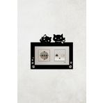 markcat Sevimli Kedi Tasarım 2li Priz Çerçevesi (İÇ ÖLÇÜ 15,5X8,4 CM) Ev Süsü - 2li Dekoratif Piriz Süsü