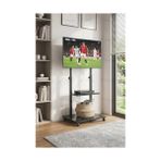 MarkEntegra 26-43 Inç Uyumlu Frenli Tekerlekli Yükseklik Ayarlı Mobil Tv Standı Konsol Hareketli Televizyon Ünitesi