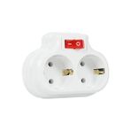 MarkEntegra 2'li Anahtarlı Golyat, Ikili Topraklı Priz Çoklayıcı Fiş, Beyaz Renk, 16A 250 Volt, Max 3600 Watt (Beyaz)