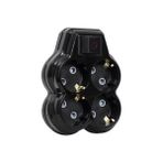 MarkEntegra 4lü Anahtarlı Golyat, Dörtlü Topraklı Priz Çoklayıcı Fiş, Siyah Renk, 16A 250 Volt, Max 3600 Watt