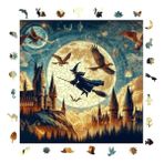 MarkEntegra Ahşap Puzzle Yetişkin - Sihirbaz ve Büyü Okulu - 353 Parça, 29 x 29 cm - Yapıştırıcı Folyo Dahil - Benzersiz Şekilli Parçalar & Özel Figürler - S1-07