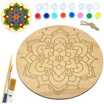 MarkEntegra Art Inside Çiçek Mandala Ahşap Boyama Tuval Seti Hediye Hobi Kiti 20 cm