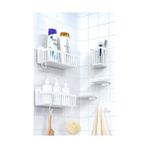 MarkEntegra Banyor 6'lı Banyo Seti Yapışkanlı Banyo Düzenleyici Şampuanlık Diş Fırçalık Sabunluk Askılık Takımı Beyaz