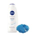 MarkEntegra Creme Soft Kremsi Dokunuş Duş Jeli 750ML, Badem Yağı, C Vitamini, Banyo Lifi Hediye, Avantajlı Paket