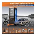 MarkEntegra Enshall Taşınabilir Hava Kompresörü Lastik Şişirme - 150PSI Araba Lastikleri Hava Pompası Lastik Basınç Ölçerli LED Işık, 5400MAH Pil ve 12V Dc Akıllı Lastik Şişirme Cihazı Araba, Motosiklet, Bisiklet