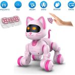 MarkEntegra Giffy / 30 Fonksiyonlu Uzaktan Kumandalı Şarjlı Sesli Işıklı Dokunma Algılama Programlama Robot Köpek El Sensörlü Şarjlı Işıklı Müzikli Dansçı Robot Köpek ve Kedi (Kedi)