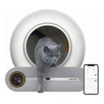 MarkEntegra Haustier BF01 Akıllı Otomatik Kedi Tuvaleti, Uzaktan Kontrol, 65LT Hazne, 9lt Çöp Haznesi-Uv Kötü Koku Temizleme, Ağırlık Sensörlü Beyaz + 45 Adet Çöp Torbası, Beyaz